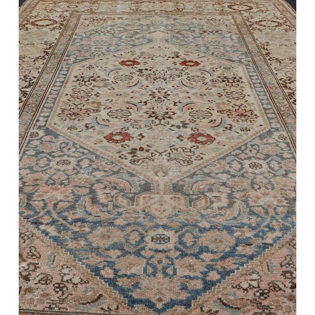 Early 20th Century Antique Persian Bidjar Rug With Medallion and Detailed Floral Design 4'1 X 5'10 For Sale - Image 5 of 12