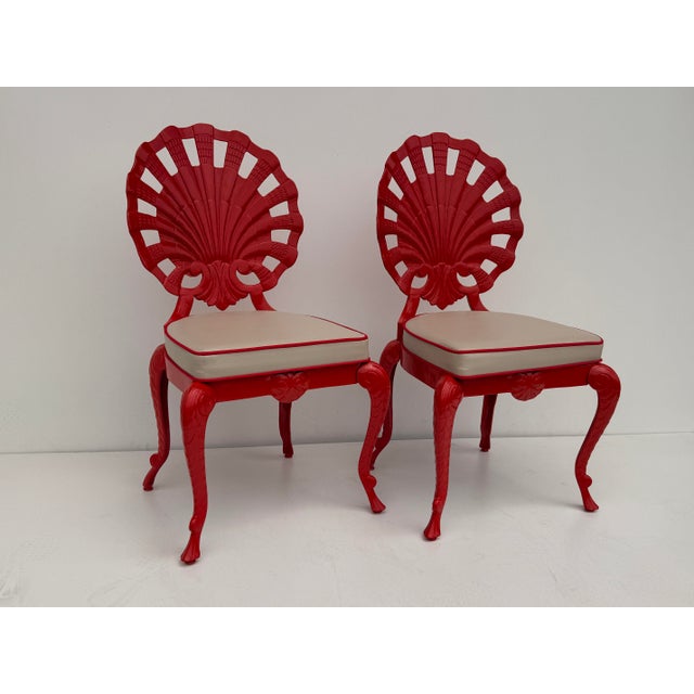 Mid-Century Modern 1960s Set of Six Venetian Grotto Style Shell Back Chairs For Sale - Image 3 of 12