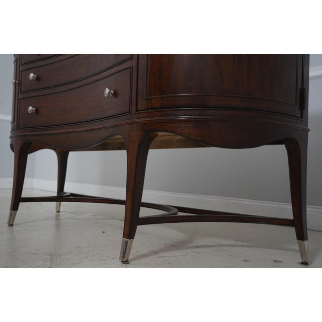 Brown American Drew Mahogany Inlaid Server Sideboard For Sale - Image 8 of 18