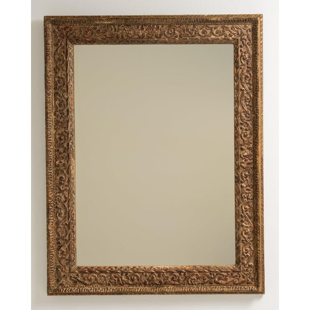 French 1900-1909 France Antique Gold Carved Giltwood Mirror For Sale - Image 3 of 10