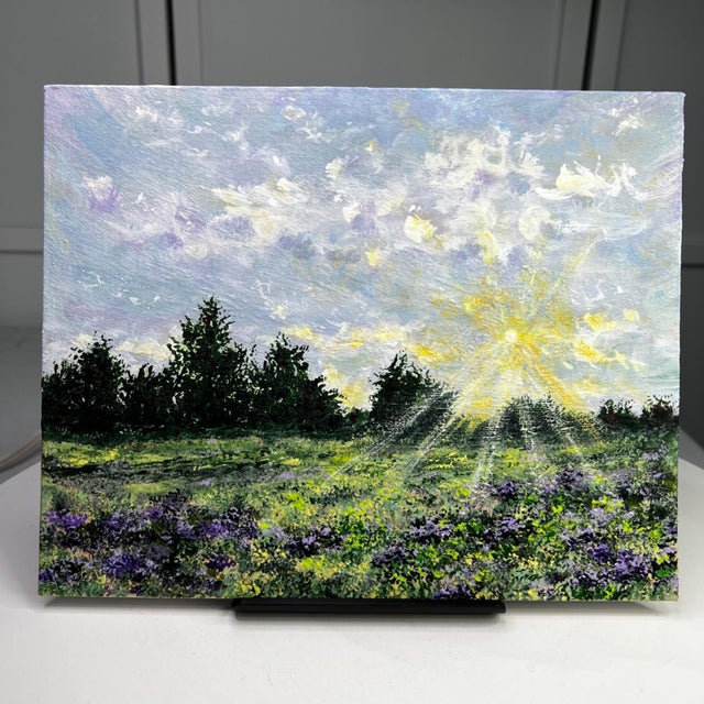 "Field of Light" Contemporary Original Impressionist Style Landscape Painting by Deb Bossert For Sale - Image 4 of 7