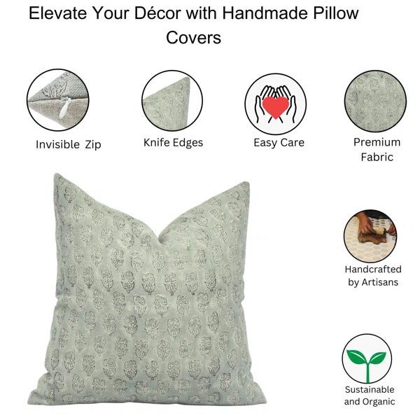 Handmade Block Print Cushion Cover 14x20 Inch - Super Star For Sale - Image 4 of 4