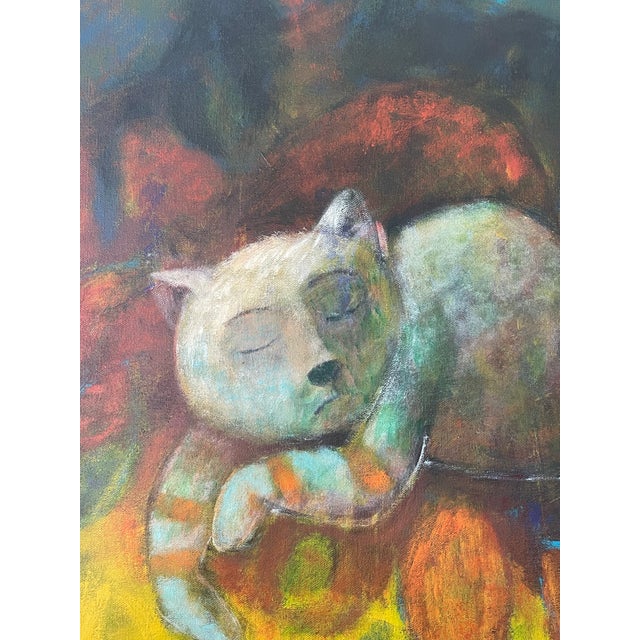 Textile “Los Brillos”, Oil on Canvas, Joscha III Chavez (Signed) For Sale - Image 7 of 7