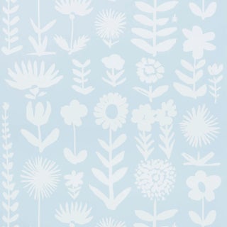 Sample - Schumacher X Vera Neumann Wild Things Wallpaper in Sky For Sale