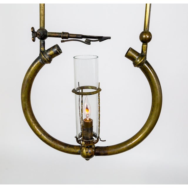 Early 20th Century Electrified Pressure Gas Pendant Lamp For Sale - Image 4 of 8