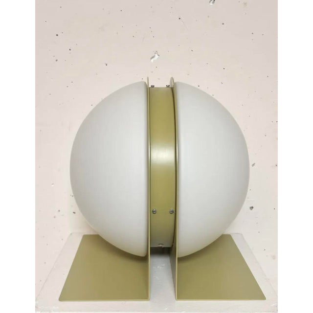 Ben Swildens Lamps, Model 10445, Light Glass 1970. Perfect condition. Lamps with original box. This piece has an...
