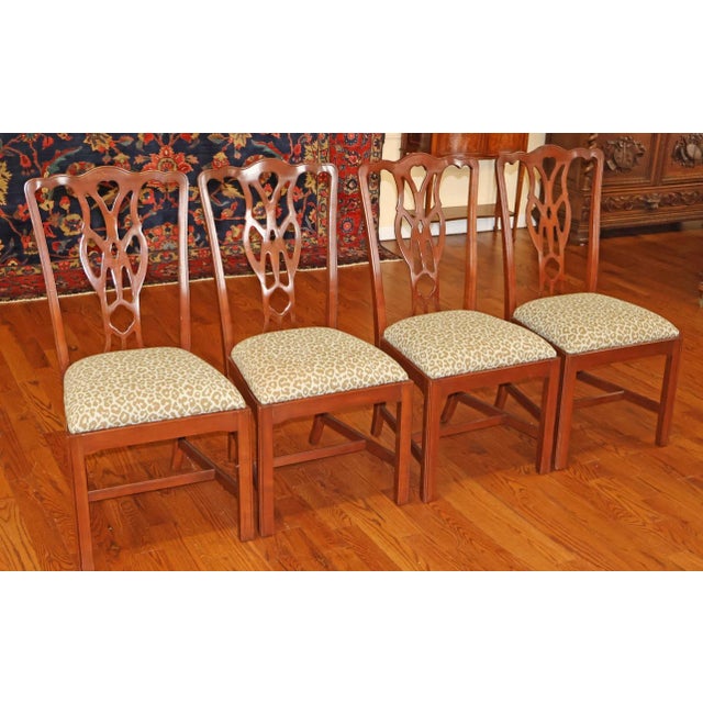 Early 21st Century Set of 8 Mahogany Chippendale Style Dining Chairs by Harden For Sale - Image 5 of 11