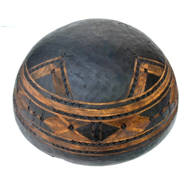 Large Antique Tuareg Wood Bowl For Sale - Image 4 of 6