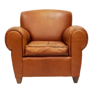 1990s Mitchell Gold Tan Leather Club Chair