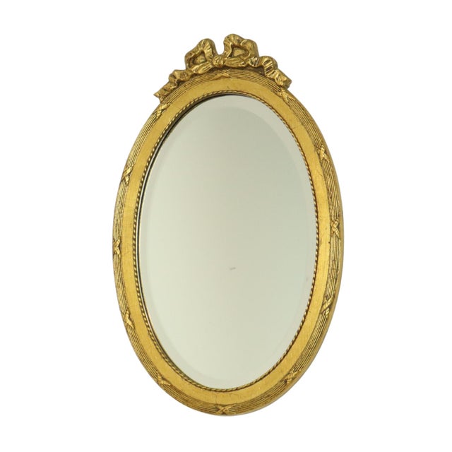 Italian Crested Mirror in Gold-Colored Resin, 1960s For Sale - Image 13 of 18