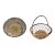 Charming Woven Brass Egg Baskets Set of 2 For Sale