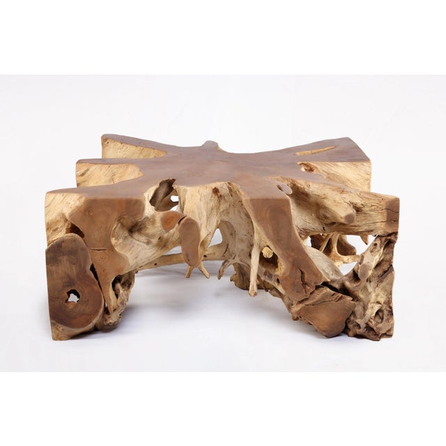 Inspired by the beauty of natural root form, this organic teak coffee table is handcrafted from one piece of salvaged teak...