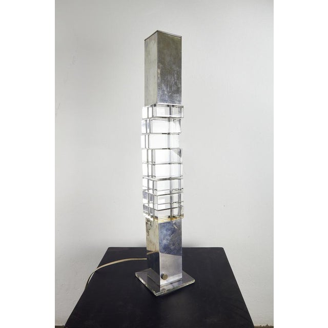 Chrome Table Lamp by Gaetano Missaglia, 1970s For Sale - Image 17 of 18