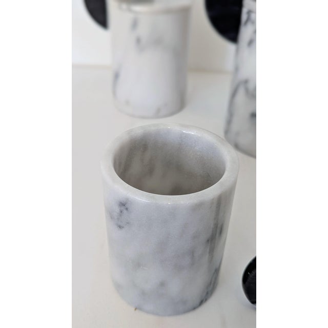 Postmodern Memphis Style Decorative Marble Canister - Set of 4 For Sale - Image 9 of 12