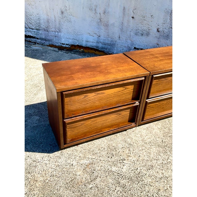 Mid 20th Century Vintage Basset Brentwood Third Dimension Nightstands