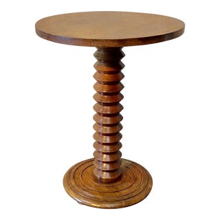 Mid 20th Century French Oak Pedestal Table in the Style of Charles Dudouyt For Sale
