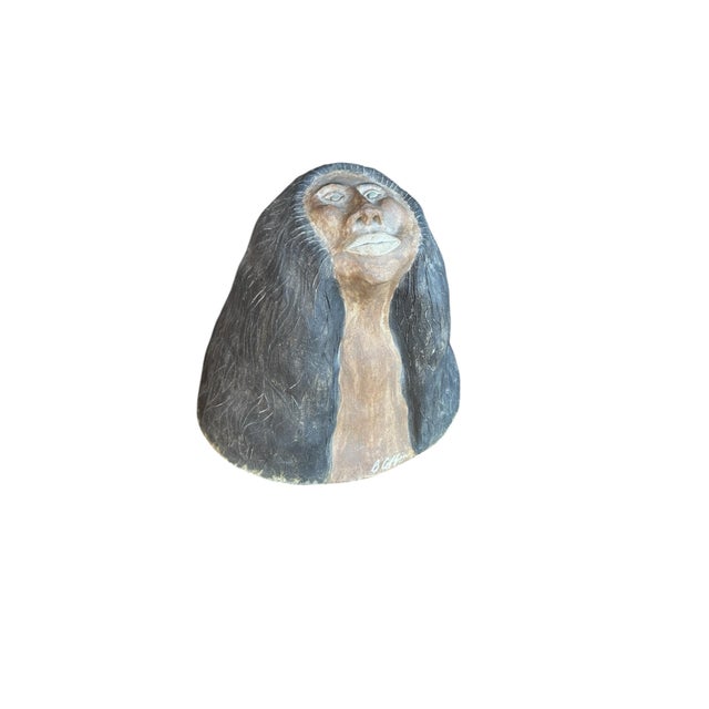 Sculpture Materials Late 20th Century Barry Coffin, Untitled (Bust of Native American Woman) Ceramic Sculpture For Sale - Image 7 of 10