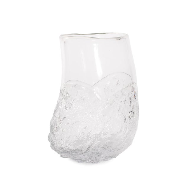 Portage Ice Clear Abstract Glass Vase- Medium For Sale - Image 9 of 11