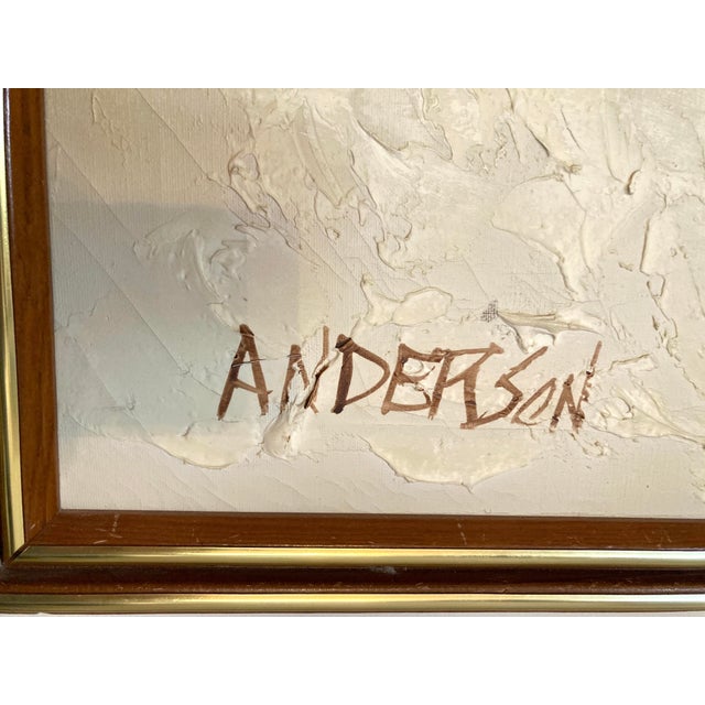 1970s Vintage 1960s Abstract Oil Painting on Canvas Signed Anderson For Sale - Image 5 of 9