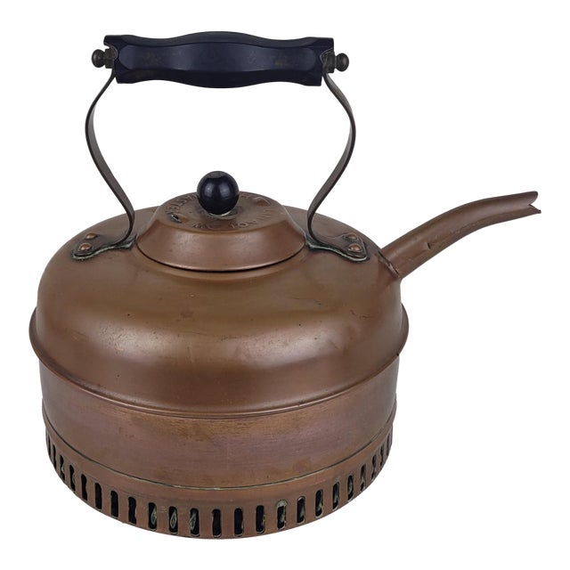 Vintage Linaglow Heatmaster Copper Rapid Boil Tea Kettle Vented Base For Sale