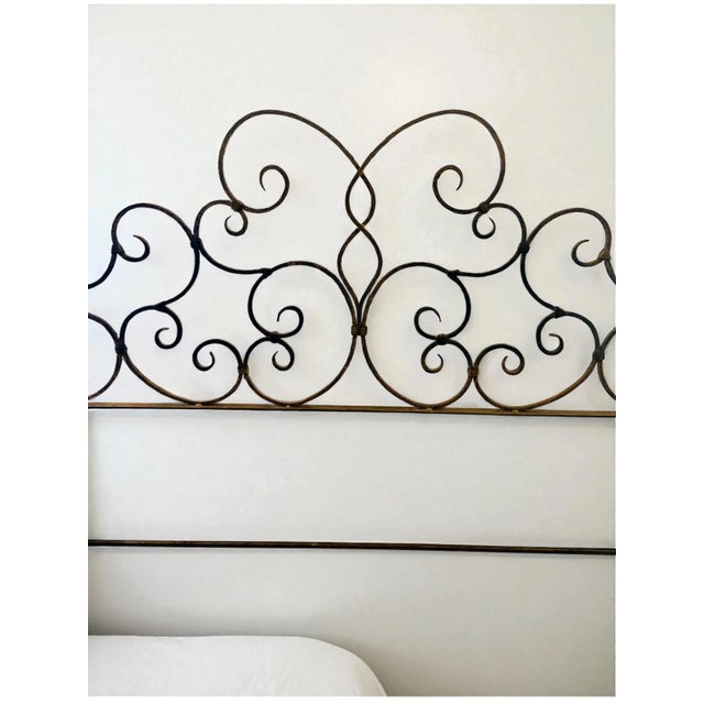 Gold Vintage Claudio Rayes Hand Forged Solid Iron Cal King Bed For Sale - Image 8 of 11