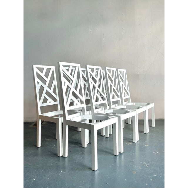 Vintage Regency Chinese Chippendale Dining Chairs - Set of 8 For Sale - Image 4 of 8