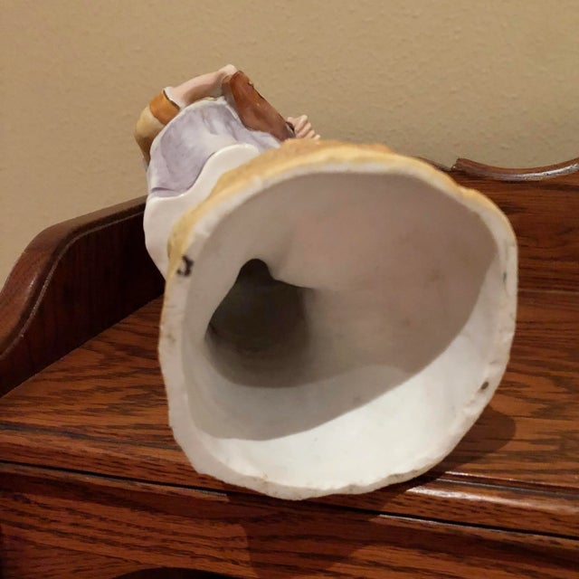 Early 20th Century Pair of Early 20th Century German Bisque Figurines of Schoolchildren For Sale - Image 5 of 9