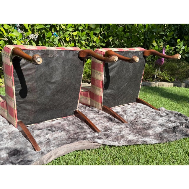 Vintage English-Style Wingback Host Dining Chairs With Cabriole Legs, Pair For Sale - Image 10 of 16