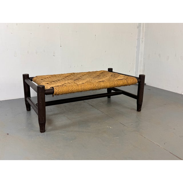 Mid-Century Modern Wabi Sabi Rope Bench, 1960s For Sale - Image 6 of 9