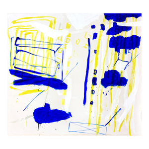 Contemporary Abstract Acrylic on Canvas "Un Pas De Côté" by Macha Poynder