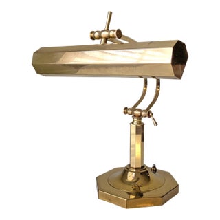 1980's Vintage Brass Desk Lamp For Sale