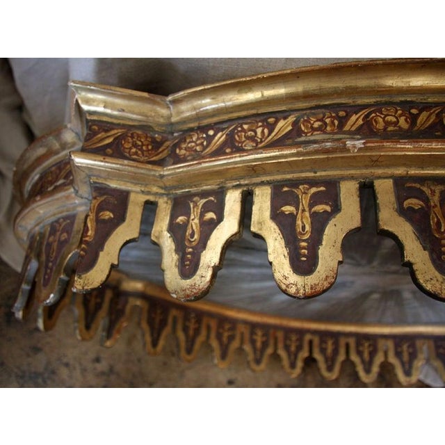 Early 1800's, gilded altar corona with hand-chasing details from Florence, Italy.