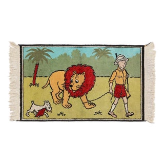 Rug Tintin in Africa, Belgium, 1950s For Sale