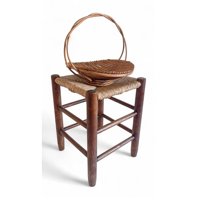 Vintage Rattan Fruit Bowl Basket Centerpiece by Franco Albini, 1950s For Sale - Image 14 of 16