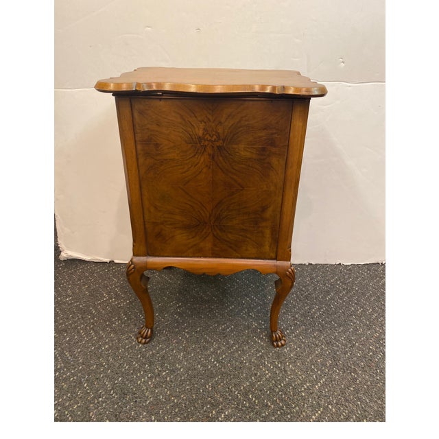 Mid 19th Century Flame Walnut Sewing Table Cabinet For Sale - Image 9 of 10