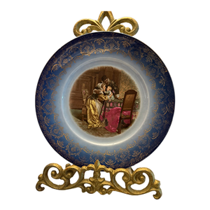 Late 19th Century Rosenthal Bavaria Germany Decorative Plate Depicting Family With Little Child