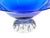 Blue Pairpoint Cobalt Blue Engraved Floral Center Bowl Controlled Bubble Pedestal For Sale - Image 8 of 14