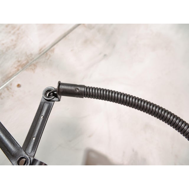 Vintage Machine Black Scissor Lamp with Gooseneck, 1960s For Sale - Image 4 of 14