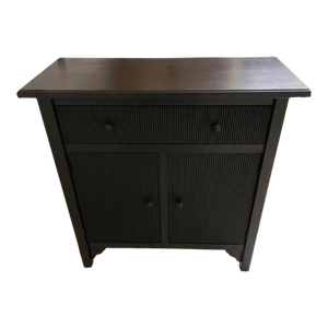 Crate & Barrel Gallery Buffet Black Sideboard Cabinet 38” Reeded Rare New in Box Sealed
