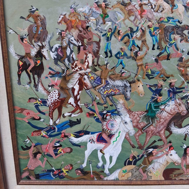 This monumental painting came from an estate on the East Coast of Florida. It is wonderfully detailed, in fine estate...