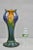 Vintage Art Nouveau Majolica Style Glazed Ceramic Pottery Peacock Bird Vase. Circa Mid 20th Century. Measurements: 16.5" H...