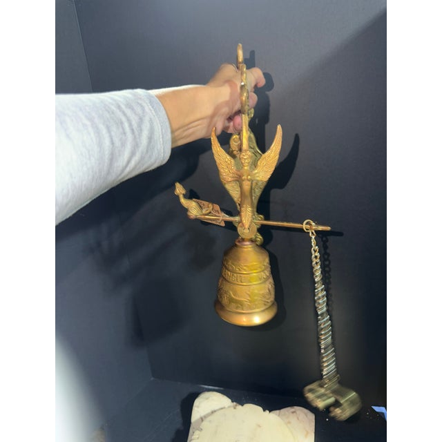 Brass 1970s Celestial Meets the Sea Brass Monastery Bell For Sale - Image 8 of 12