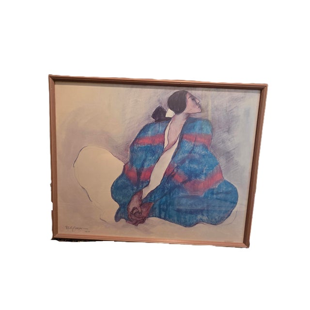 Woman With Blue Blanket" Lithograph Created by Navajo Artist r.c. Gorman in 1977 For Sale In New York - Image 6 of 6