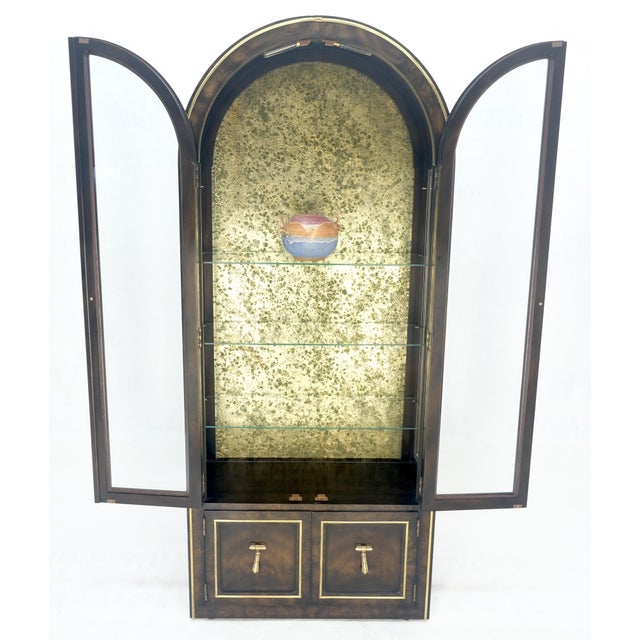 Mastercraft Dome Shape Top Two Doors Glass Shelve Display Curio Cabinet Showcase For Sale - Image 12 of 12