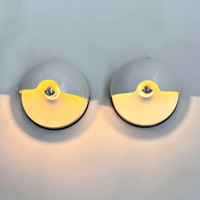 1970s Mezzanotte Wall Lights from Guzzini, 1970s, Set of 2 For Sale - Image 5 of 10