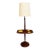 Vintage Mid-Century Modern Walnut Laurel-Style Floor Lamp Table With Ceramic Ashtray & Coasters For Sale