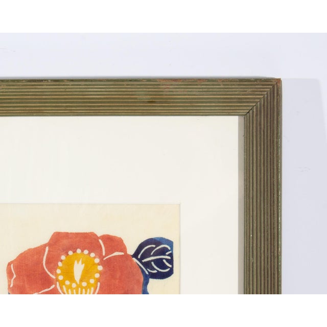 Japanese Stencil Dyed Print by Kichiemon Okamura For Sale - Image 4 of 7
