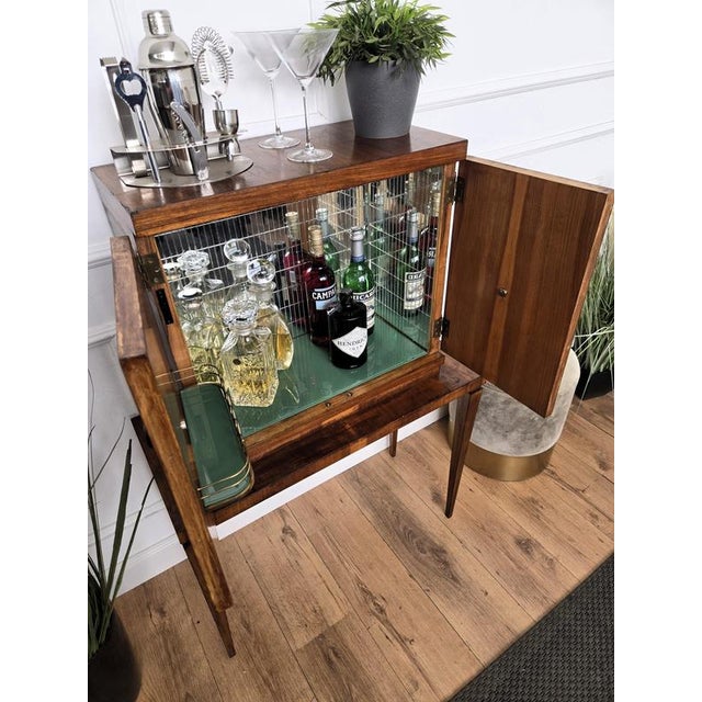 Vintage Italian Walnut Bar Cabinet, 1950s For Sale - Image 4 of 11