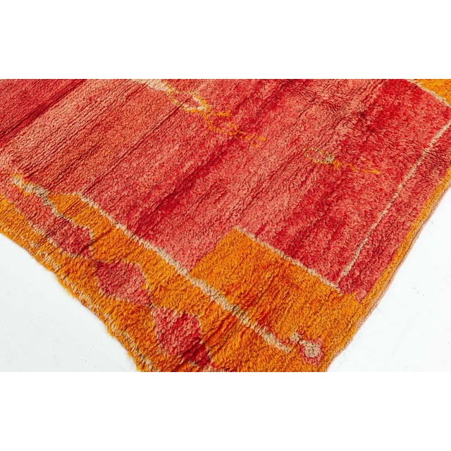 Doris Leslie Blau Vintage Tribal Moroccan Red Orange Wool Rug For Sale In New York - Image 6 of 8