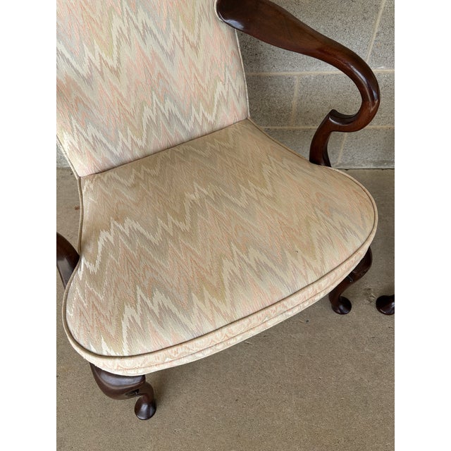 Late 20th Century Hickory Chair Mahogany Gooseneck Georgian Style Fireside Chairs - A Pair For Sale - Image 5 of 15